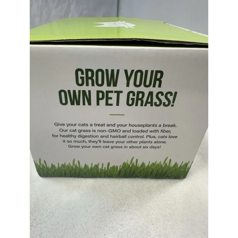The Cat Ladies Organic Pet Grass Kit Black Cat Mug Non GMO Wheat Oats Rye Barley